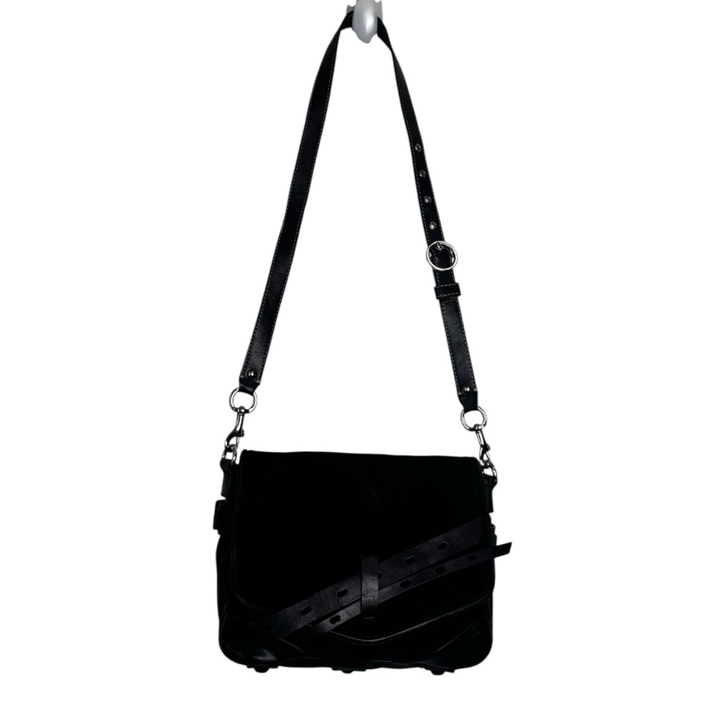 Joy Gryson NEW Ellie Suede Leather Satchel Shoulder Bag Buckle Saddle Crossbody - Picture 2 of 16